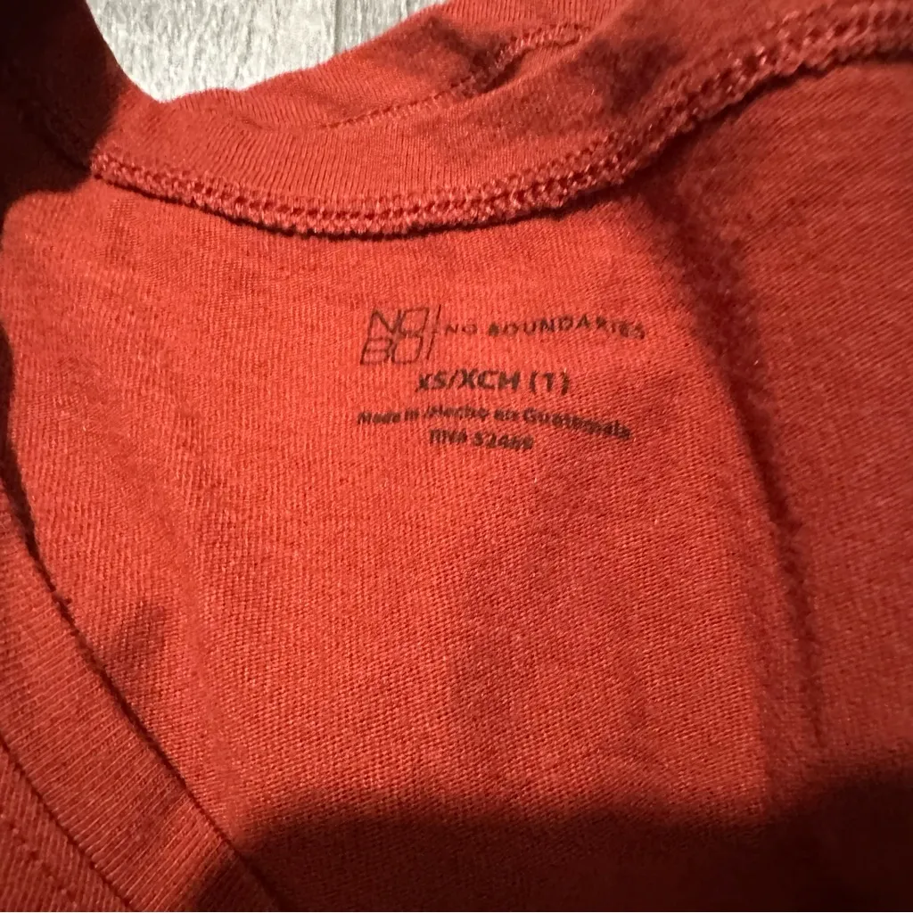 Rust Red Orange Form Fitting Round Neck Top Shirt Tee no boundaries basics Size XS - Image 6