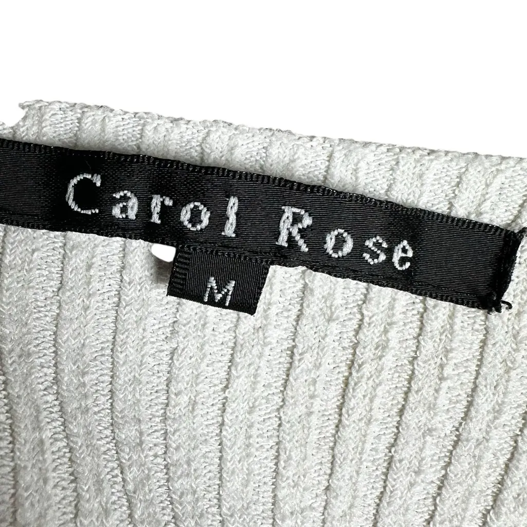Carol Rose White Ribbed Stretch Knit Tank Top M | Y2K Minimalist Clean Basic - Image 5