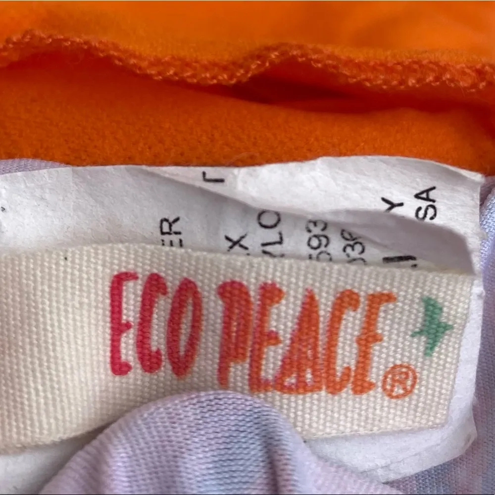 EcoPeace colorful, patterned and ruffled bikini top / S / Excellent condition Pink - Image 7