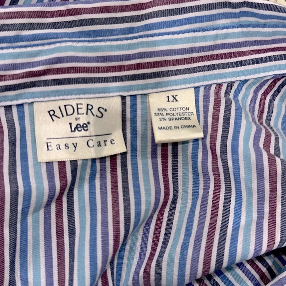 Riders by Lee Multicolor Striped Button Down Shirt size 1X - Image 4