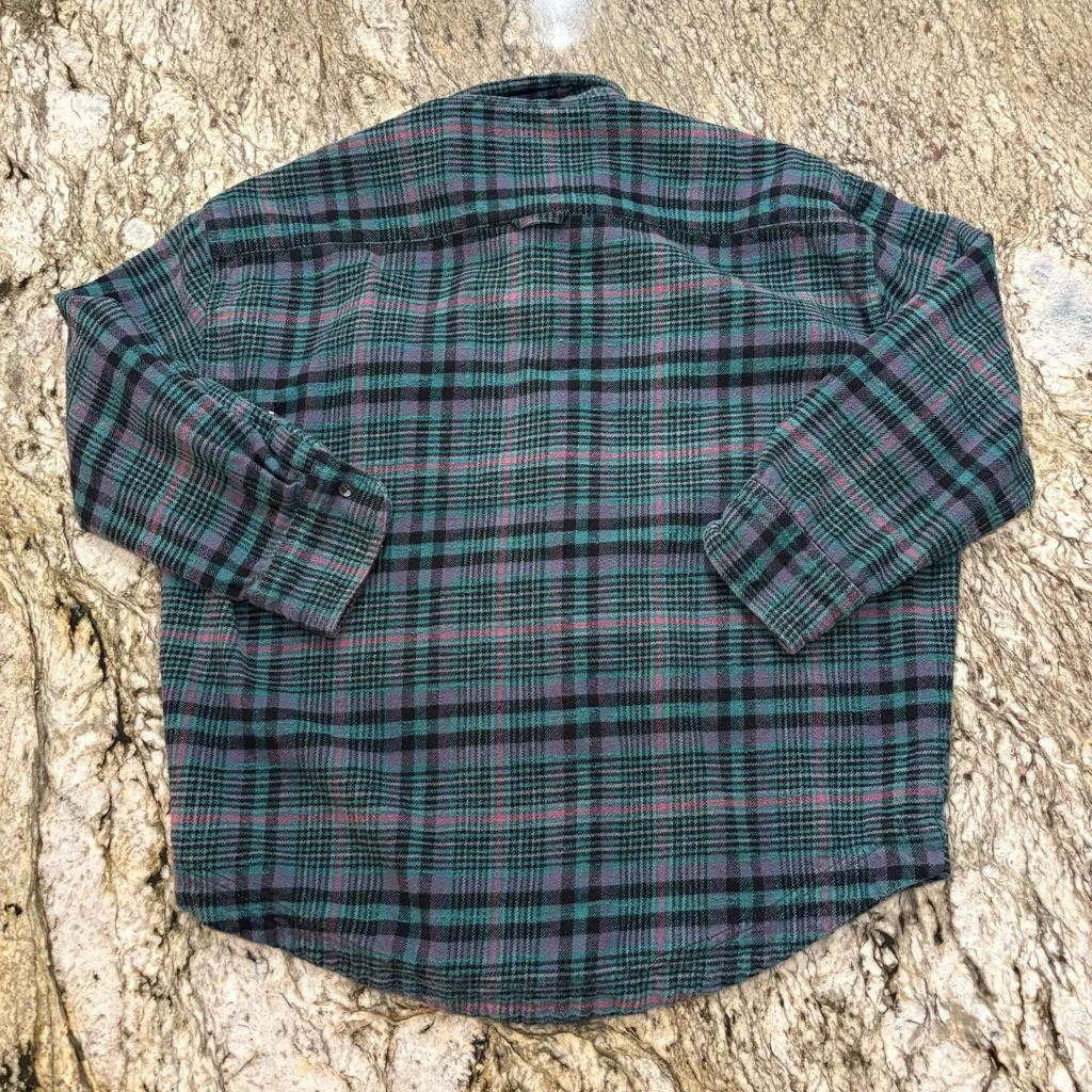 BDG Dani Oversized Flannel Shirt Green Top Urban Outfitters Buttondown - Image 5
