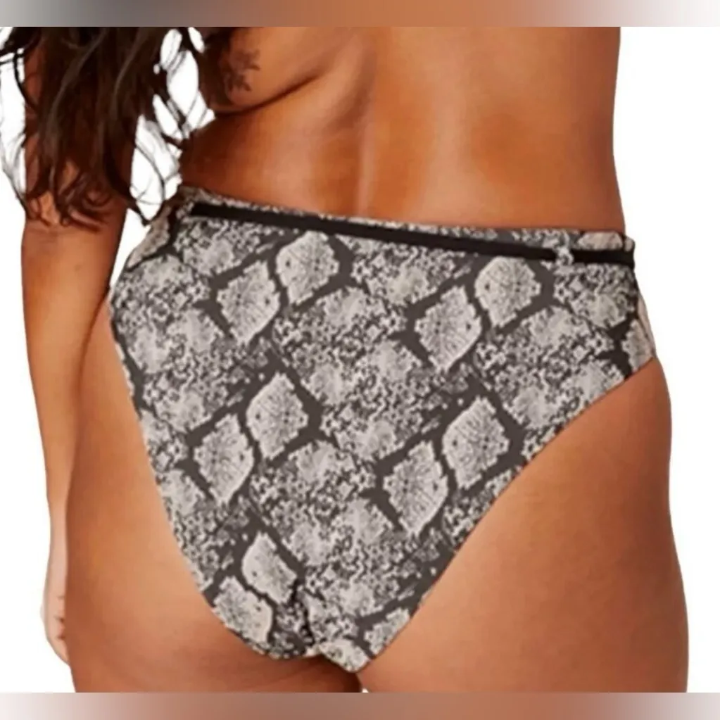 Andie Swim ‘Riviera High Waisted’ Belted Bikini Bottom | Black Snakeskin - NWT - Image 3