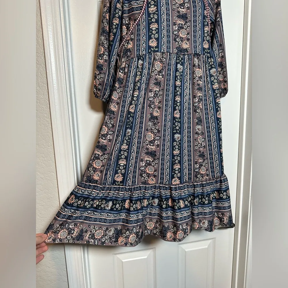 Haptics by Holly Harper Bohemian Square Neck Womens Babydoll Boho Peasant Dress Black - Image 6