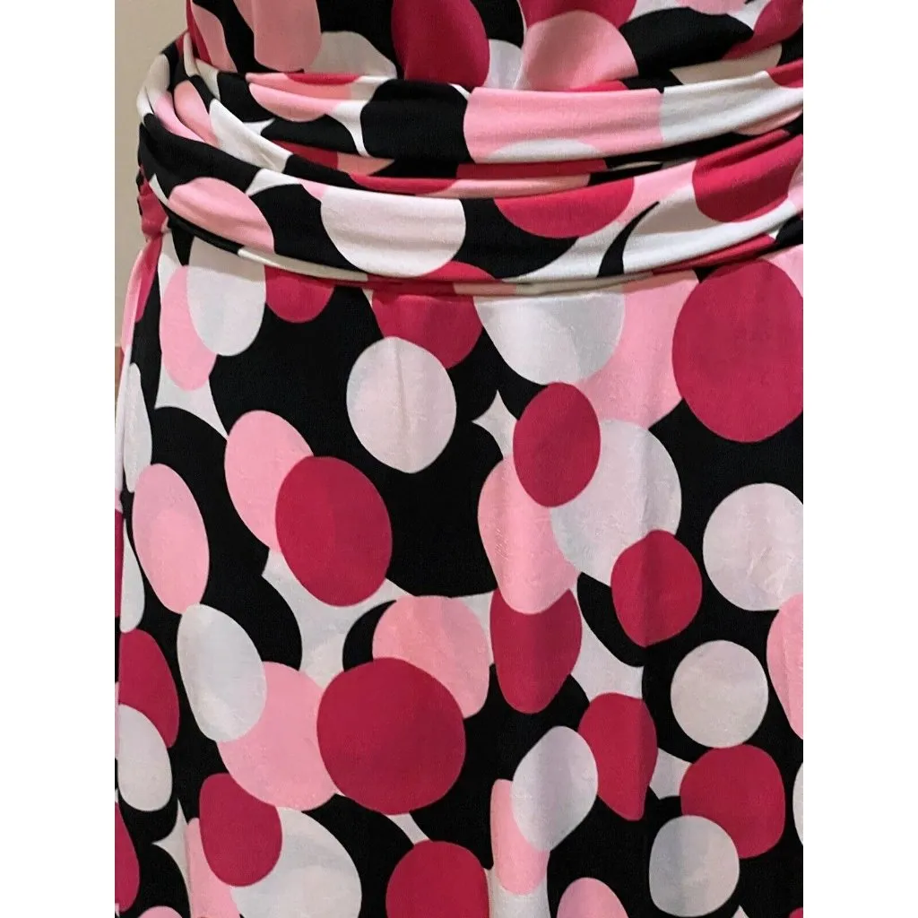 Ab Studio Womens Multicolor Stretch Wrap Knee Length Dress Medium - Image 3