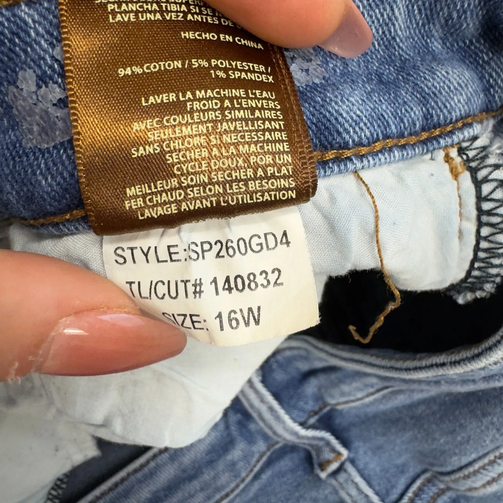 KUT from the Kloth Jeans Womens 16W Blue Distressed Slim Straight Leg Denim - Image 7