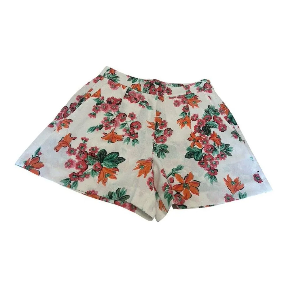 Ann Taylor Loft White ‎ Floral Pocket Shorts Size2 - Image 2