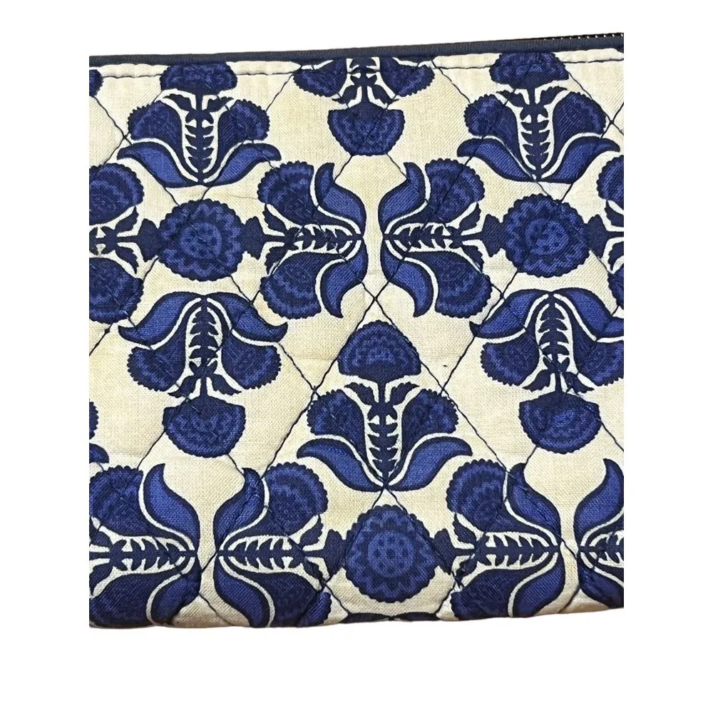 Vera Bradley Cobalt Tile Accordion Wallet Zip Around 7.5" x 4.5" - Image 3