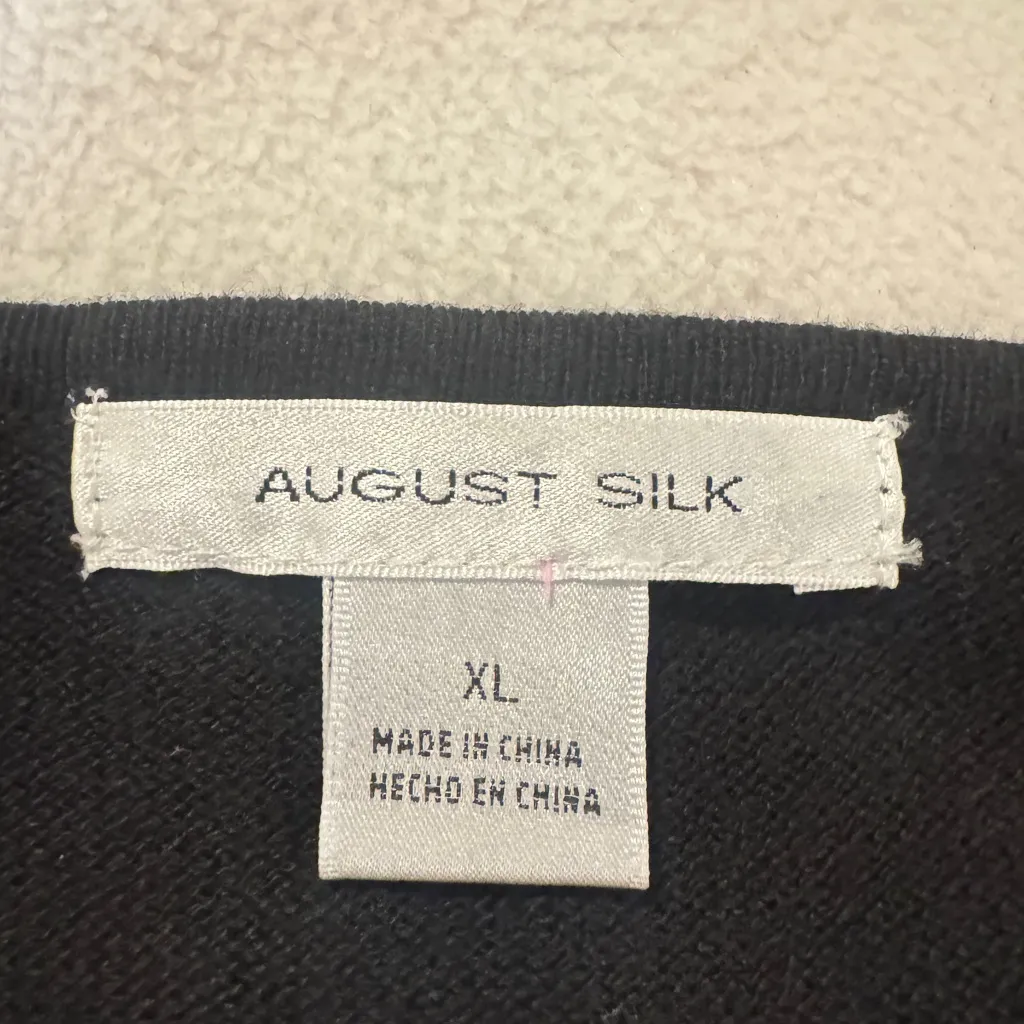 August Silk Black V-Neck Sweater - Image 3