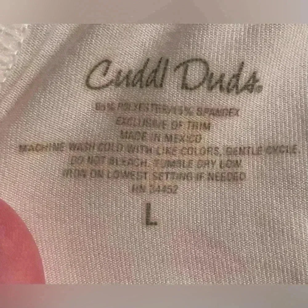 Cuddl Duds white thermal jogger style leggings with side panels; size L - Image 4