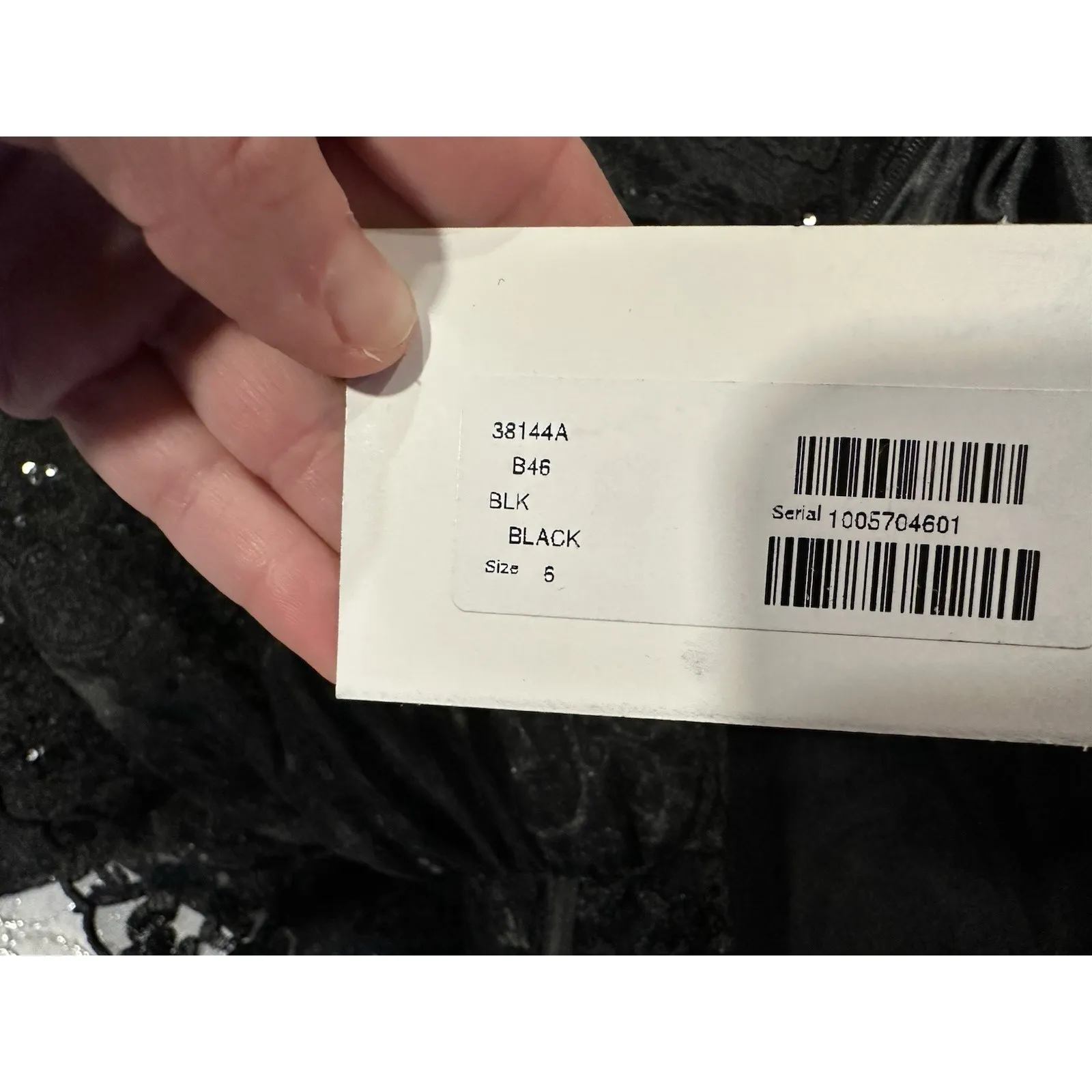 Jovani Embroidered Tiered Ballgown with Slit in black Sz 6 NEW - Image 8