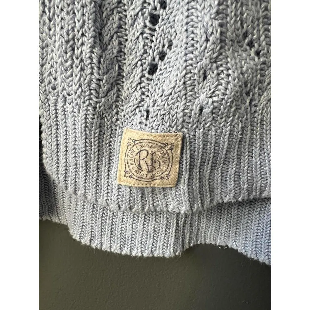 Polo Ralph Lauren Light Blue Knit Sweater - Size XL - Image 4