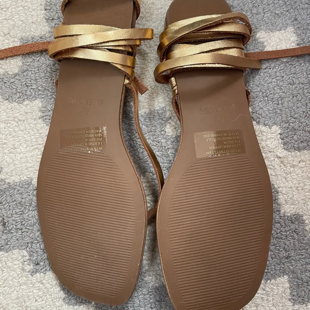 Steve Madden Metallic Gold Wrap Sandals - Image 4