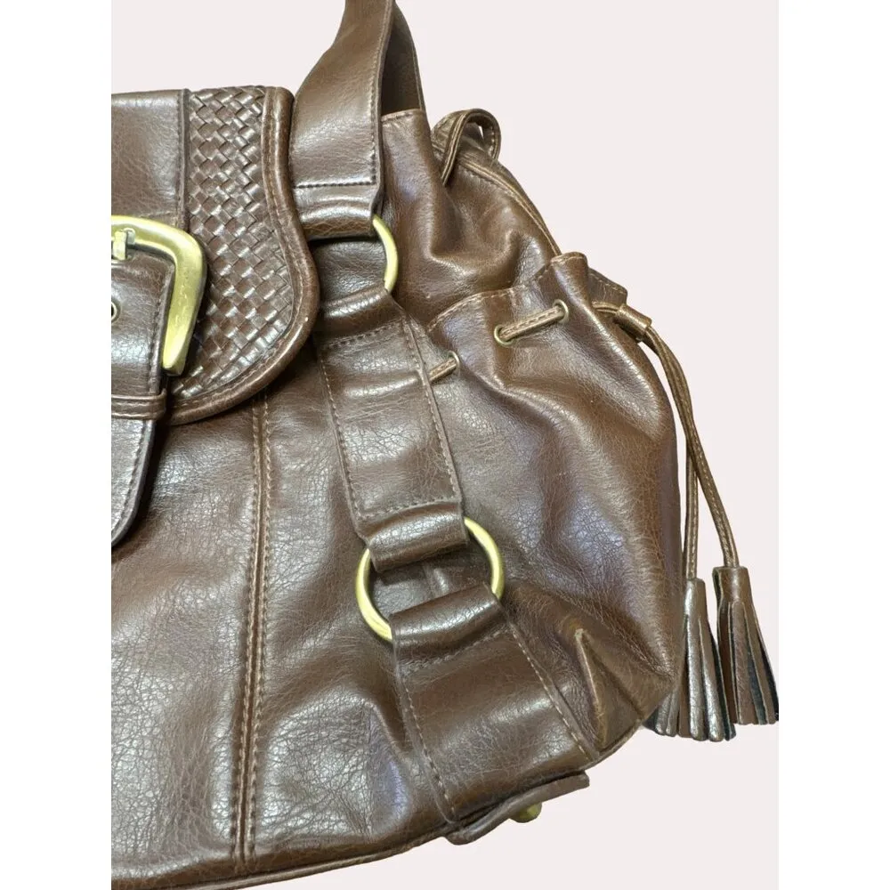 Nine West women’s brown vintage retro handbag purse SkU 6177 - Image 4