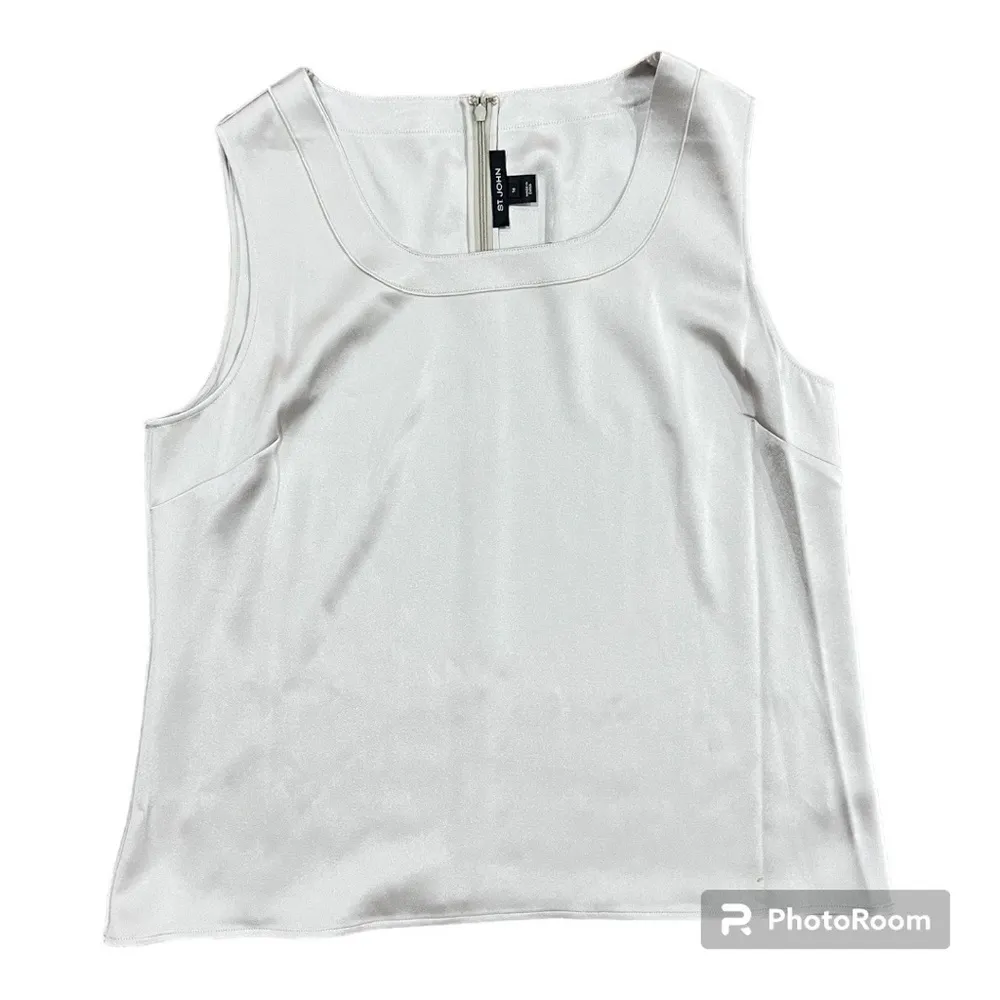 St. John Women's Grey Satin Maxi Skirt Set size 16 - Image 6