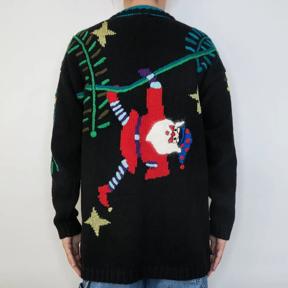 Vintage 90s, Lisa Nichols Christmas Santa Sweater Black Size M - Image 6
