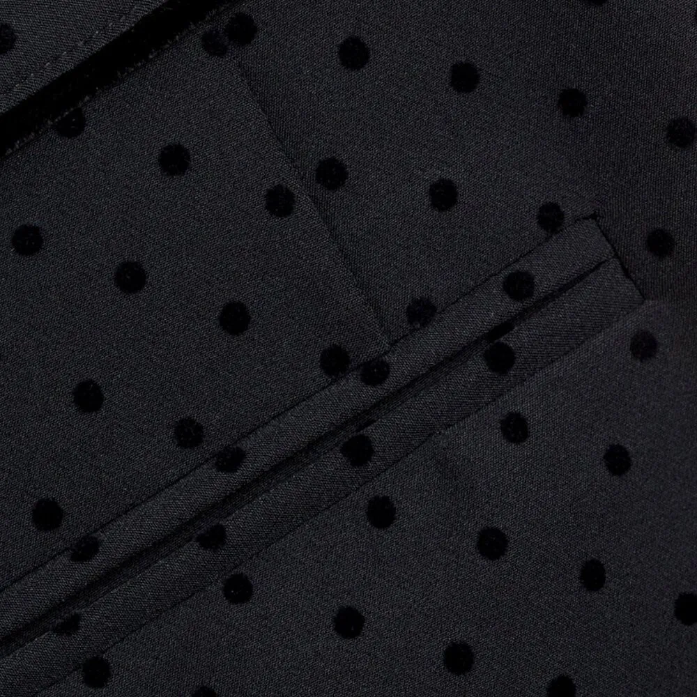 NEW NWT TANYA TAYLOR Swiss Dot Crepe Cropped Pants Black Polka Dot Tapered Crop - Image 5