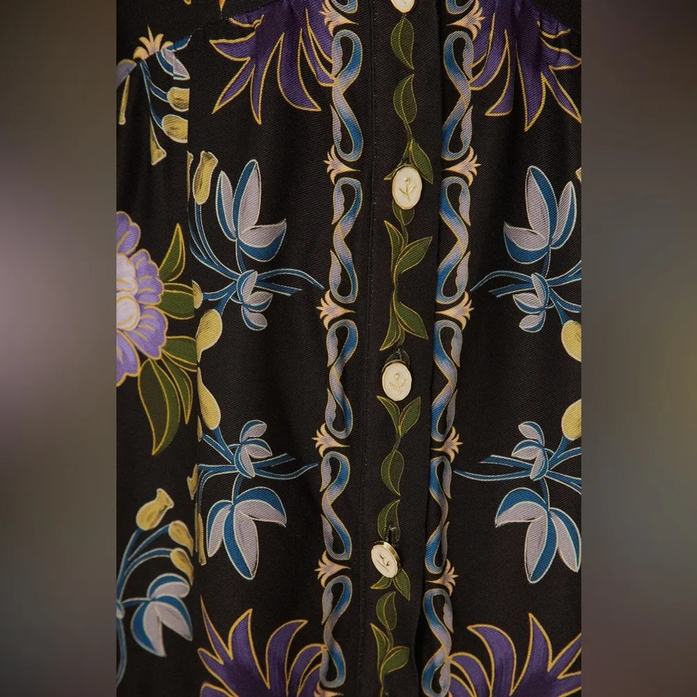 FARM RIO Black Winter Garden Mini Dress Long Sleeves, Size Medium, $248 - Image 3