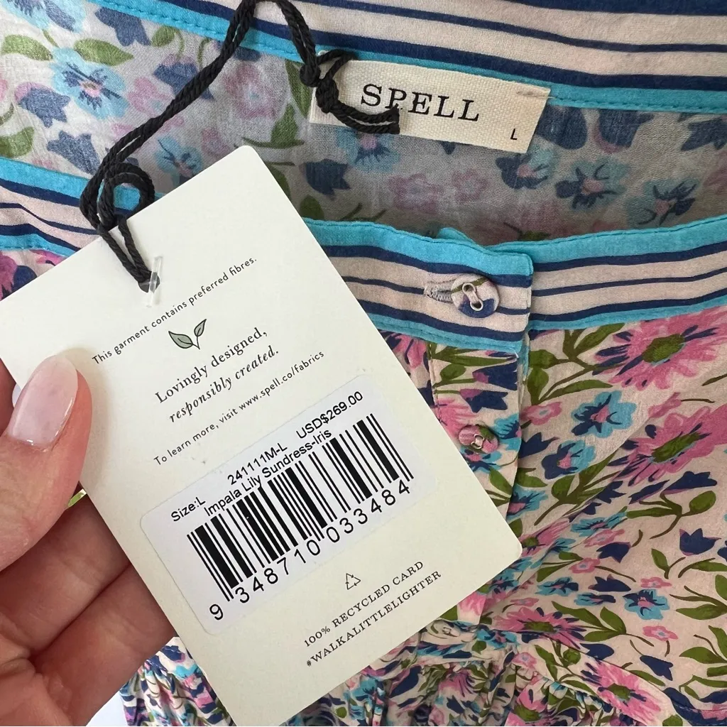 NWT Spell Impala Lily Maxi Sundress in Iris Floral Pink Size L - Image 7