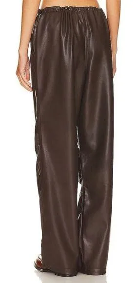 NWT AFRM Frankie Brown Leather Parachute Pants Size 3X - Image 2