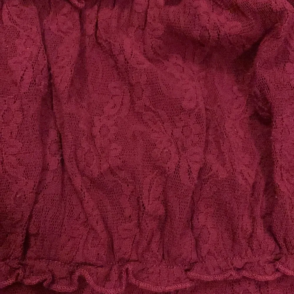 Karen Kane Layered Lace Bell Sleeve Berry Top - Image 2