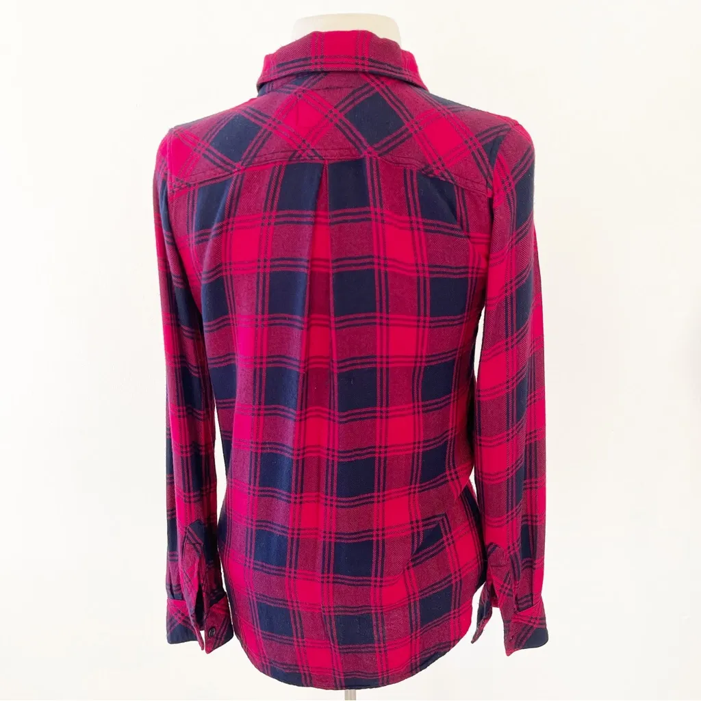 Rails Hunter Plaid Button-Down Shirt – Midnight Garnet (Red/Navy), Size XS - Image 8