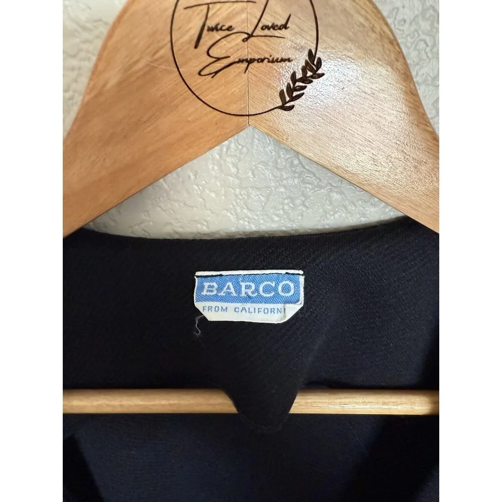 Vintage 1950/1960s Barco From California Black Twill Mod Shift Dress Size Medium - Image 3