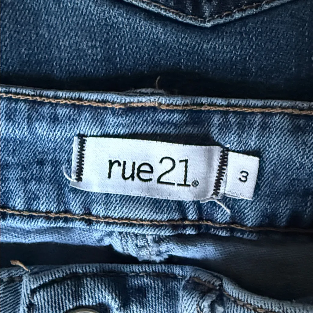 Rue 21 Festival Flare Two Tone Distressed Jeans - Image 6