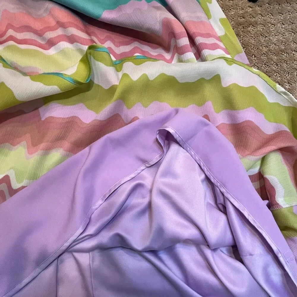 Jessica Simpson One Shoulder Maxi Dress SZ 4 Multicolored Dressy Resortwear Boho - Image 10