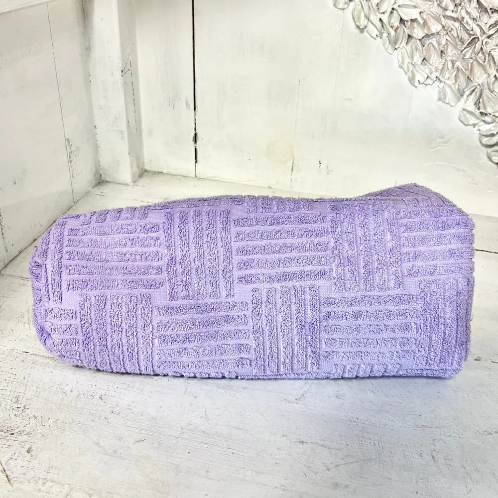 Bottega Veneta Towel Effect Ruched Purse Clutch Handbag Lilac - Image 14