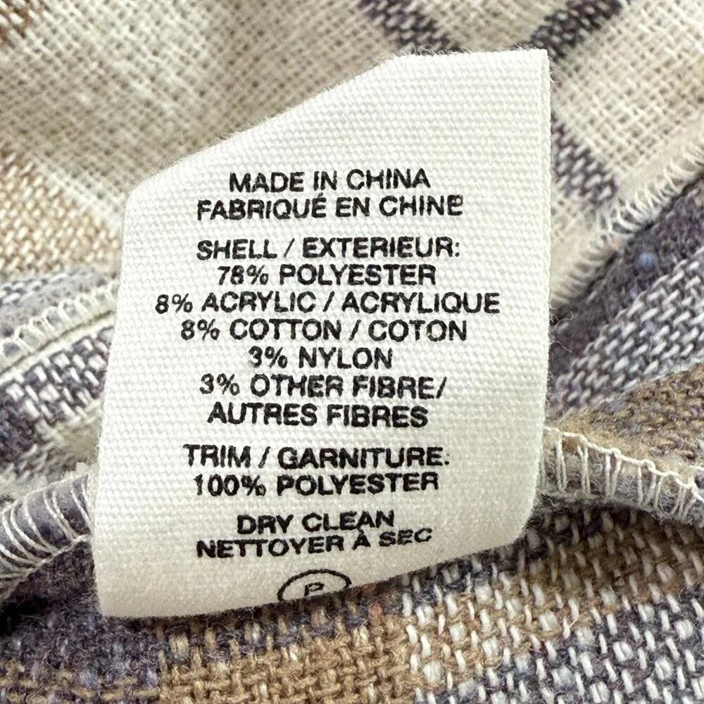 AVEC LES FILLES Plaid Shacket Fleece Jacket in Lavender Purple‎ & Cream, Small - Image 13