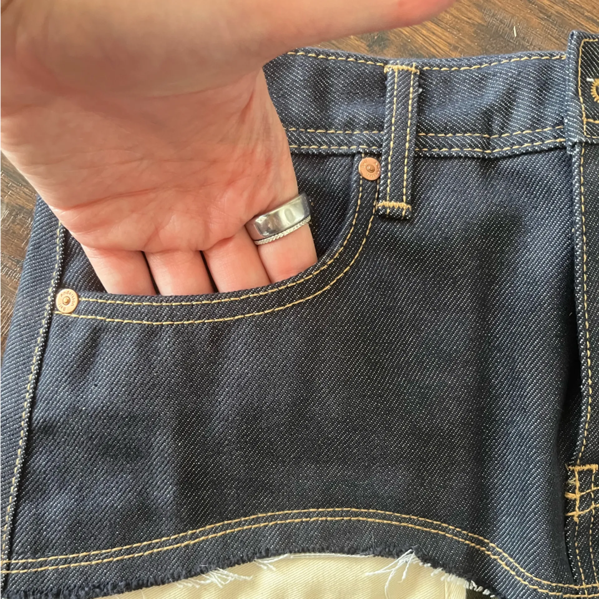 Andersson Bell Denim Camo Bedazzled Y2K Micro Mini Skirt Blue Green Size 27 - Image 6