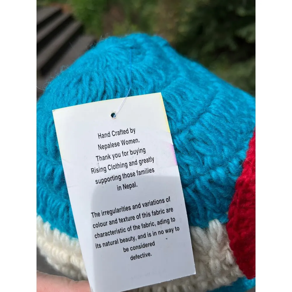 NEW Rising International Colorado Flag Crochet Fleece Lined Beanie Nepalese Hat Blue - Image 4