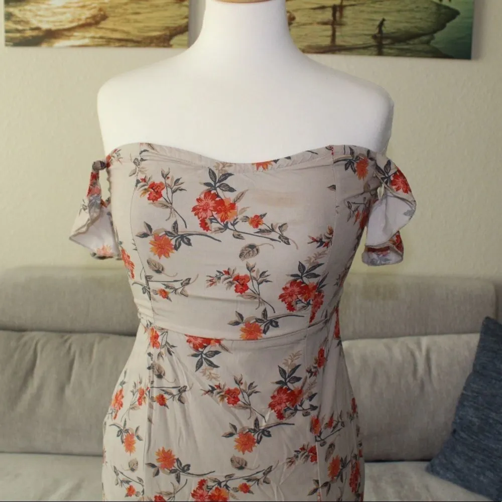 ✨ HP✨Floral Printed Split From Maxi Dress✨ Red - Image 4