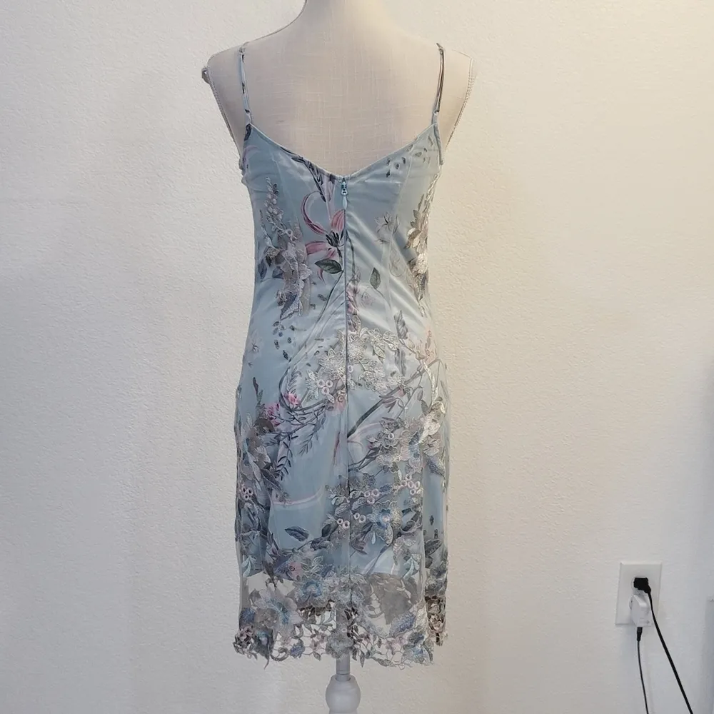 Bebe Floral Embroidery, Spaghetti Strap, Slip Dress Size: 2 - Image 9