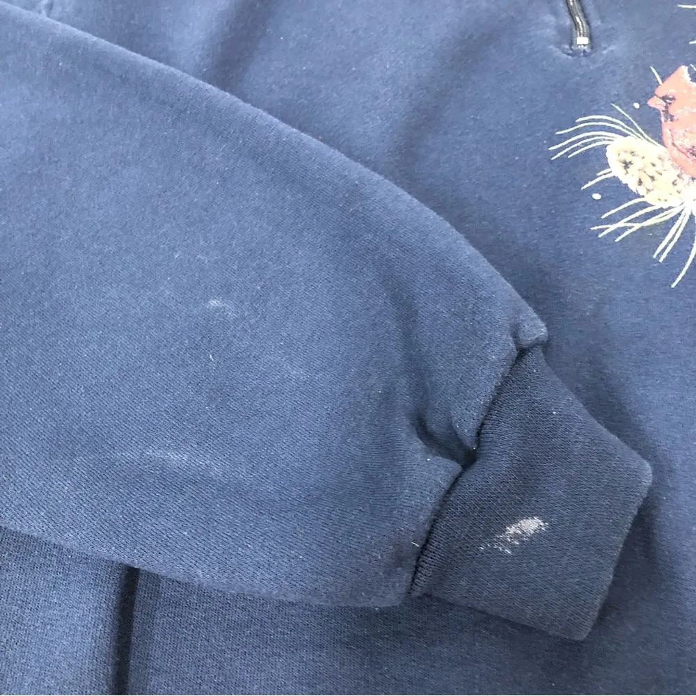 Vintage Jerzees 1990's cardinal theme collared quarter zip long sleeve sweater L - Image 8