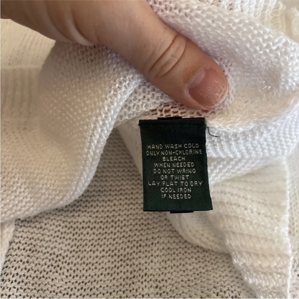 Lauren Ralph Lauren Knit Linen Tunic Tank Size M White - Image 9