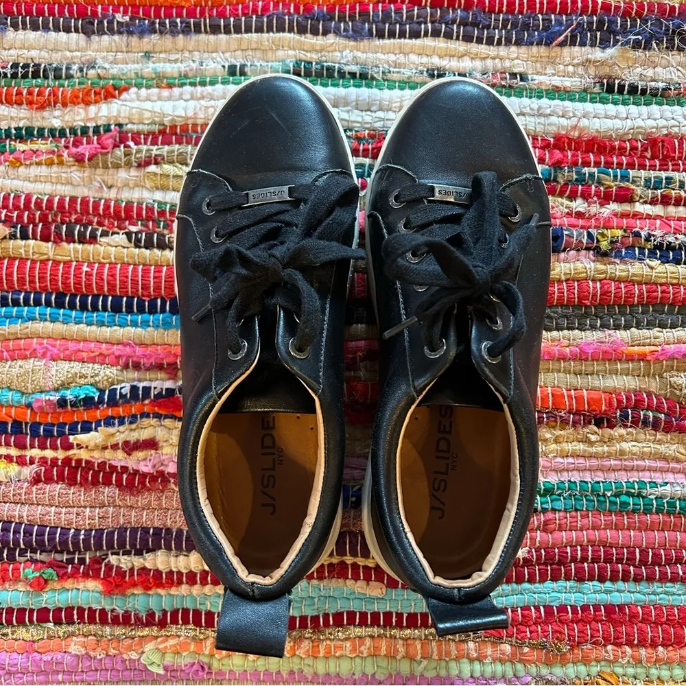 J/Slides Amanda Sneaker NYC Black Leather Women's 6.5 - Image 4