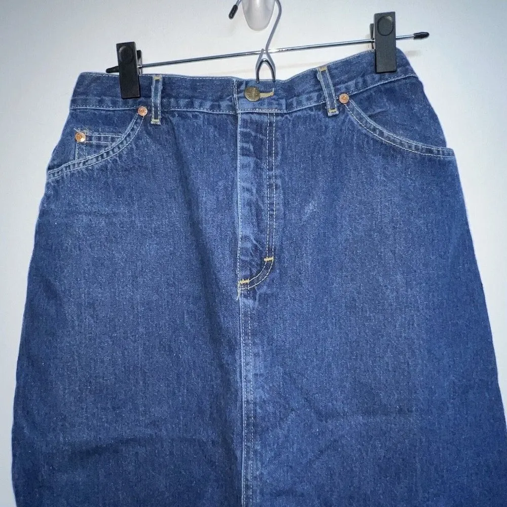 Vtg 70s 80s LEE Womens Denim Blue Jean Skirt Jr Size 13 USA Granny Cottage Core - Image 2