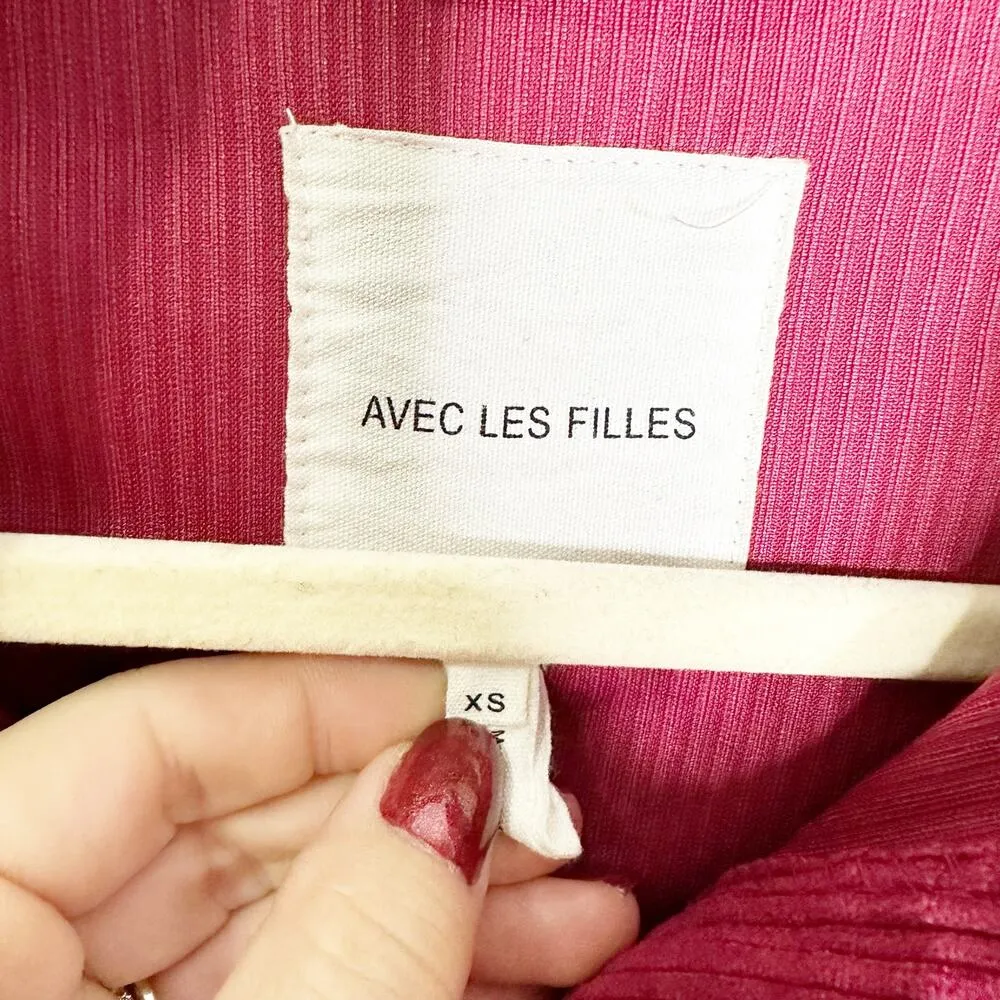 Avec Les Filles Womens Jacket Shirt Shacket Button Front Corduroy Pink Size XS - Image 5