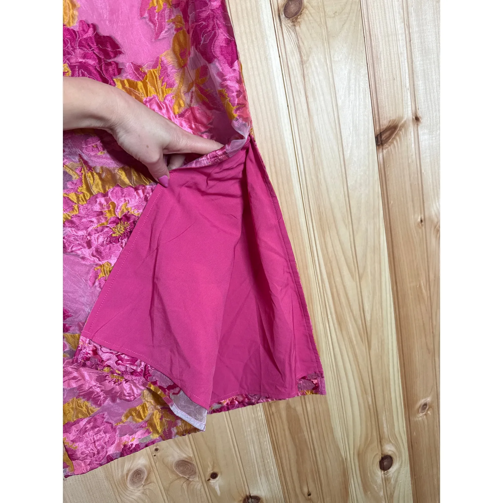 NWT Lulus Upgraded Event Pink Jacquard Strapless Bustier Midi Dress Wedding Sz S - Image 7