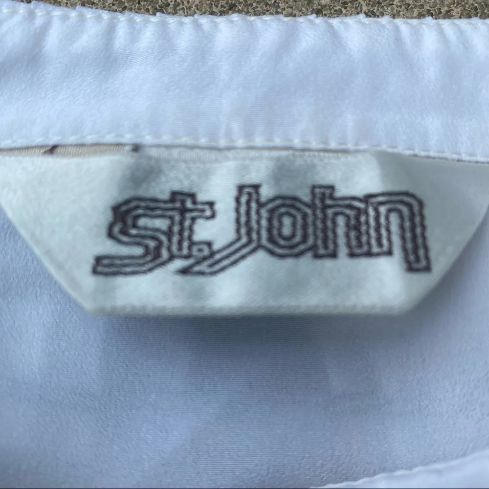 St. John Pleated Collar Button Down Blouse - Image 2