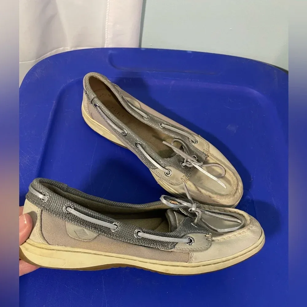 Sperry Top-Sider Women's Angelfish Sparkle Grey‎ Boat Shoe Slip On Size 7.5M - Image 2