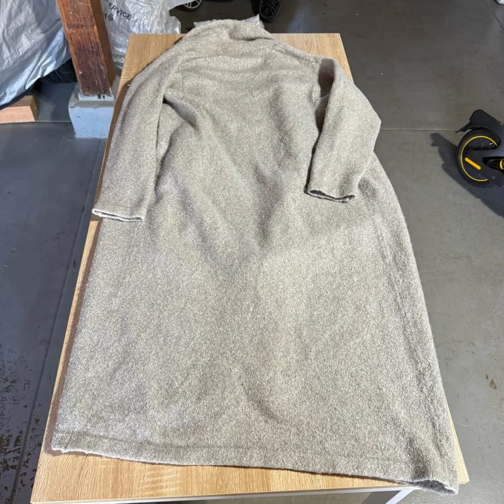 Marine Layer Cotton & Merino Wool Longline Gray Open Front Shawl Cardigan Small - Image 7