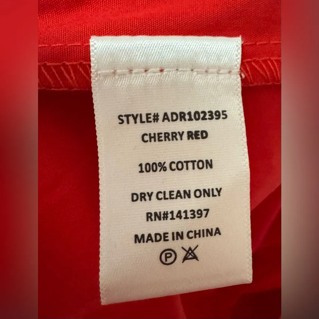 ASTR The Label Off the Shoulder Cotton Red Ruffle Midi Dress Size Small - Image 6