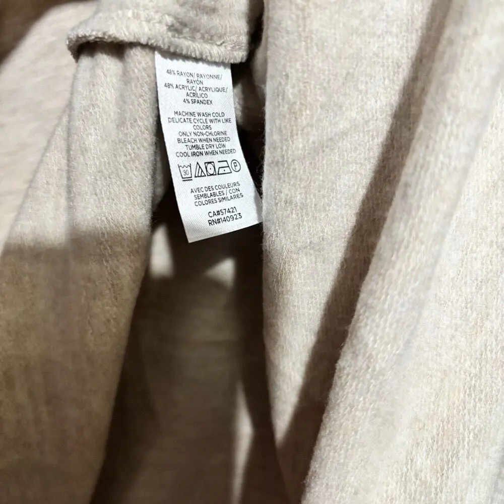 Lou & Grey Slub Top Womens Small Beige Signature Soft Cowl Neck Stretch Blouse - Image 8