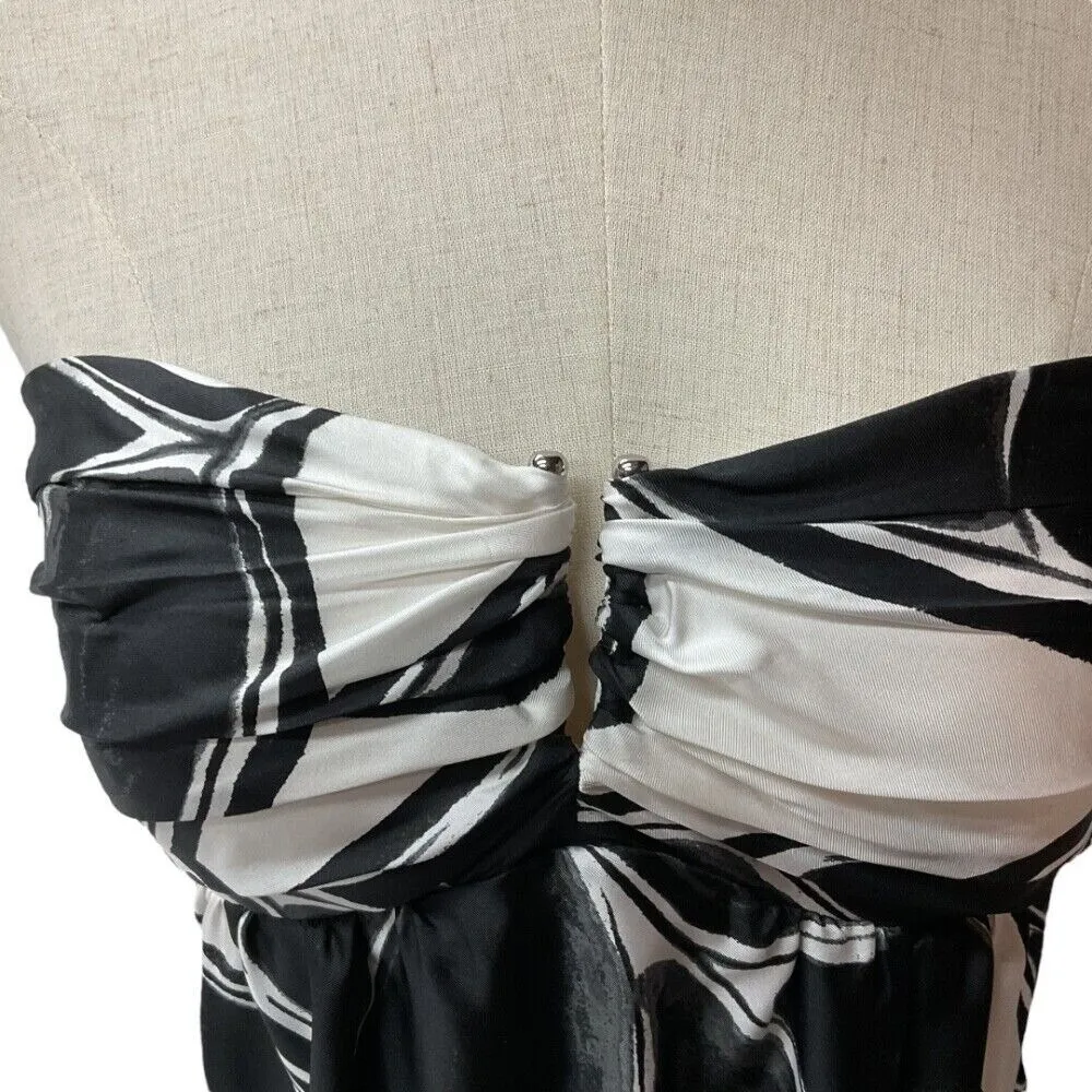 White House Black Market Womens Dress Size 4 Floral Silk‎ Leaf Evening Party - Image 3