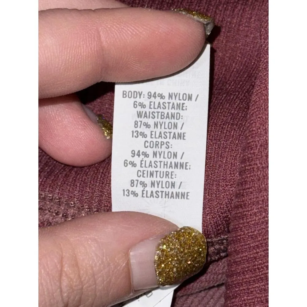 Womens OFFLINE by Aerie Seamless Macrame High Waisted Leggings Maroon Red Size M - Image 5