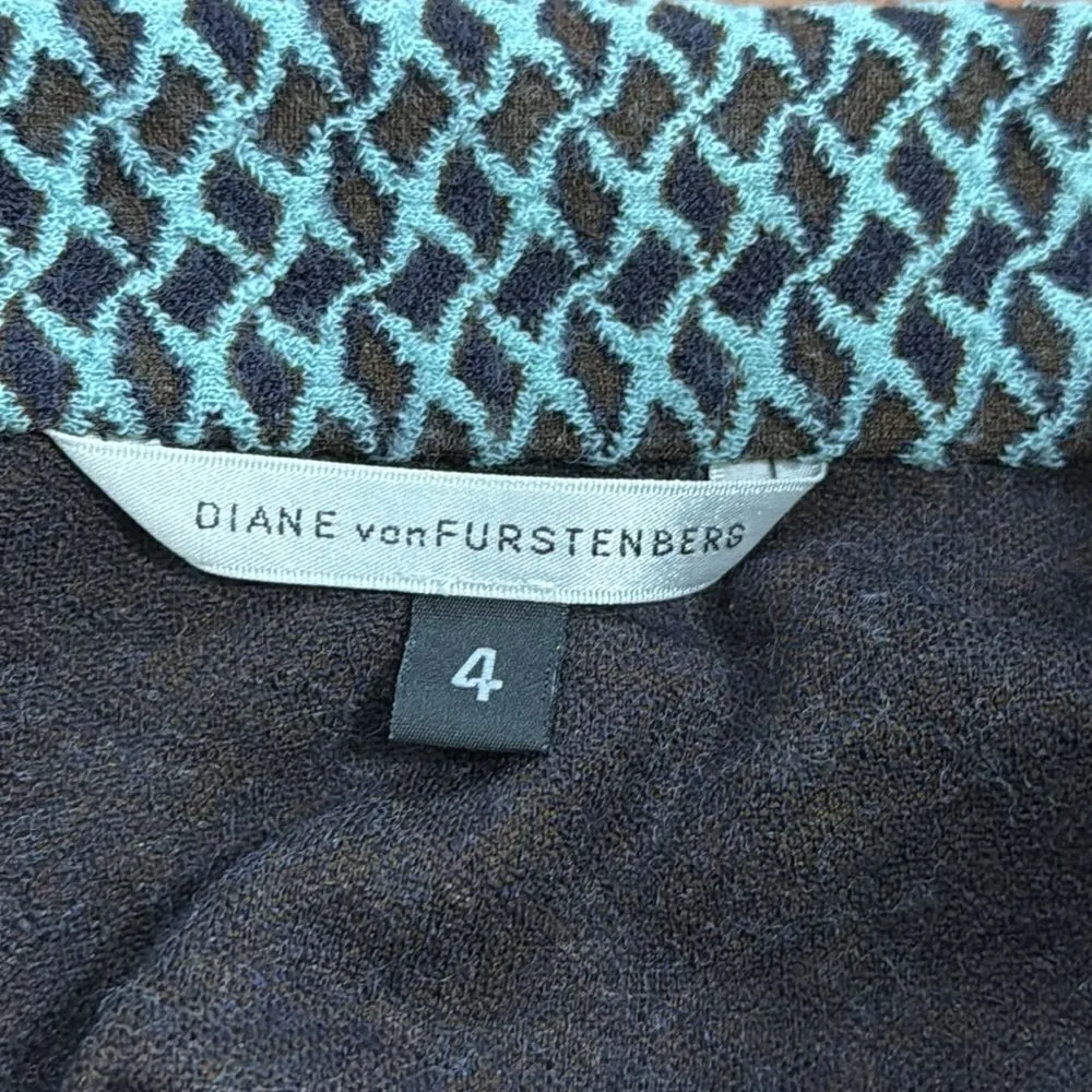 Diane von Firstenberg fitted knit sweater belt jacket size 4 - Image 8