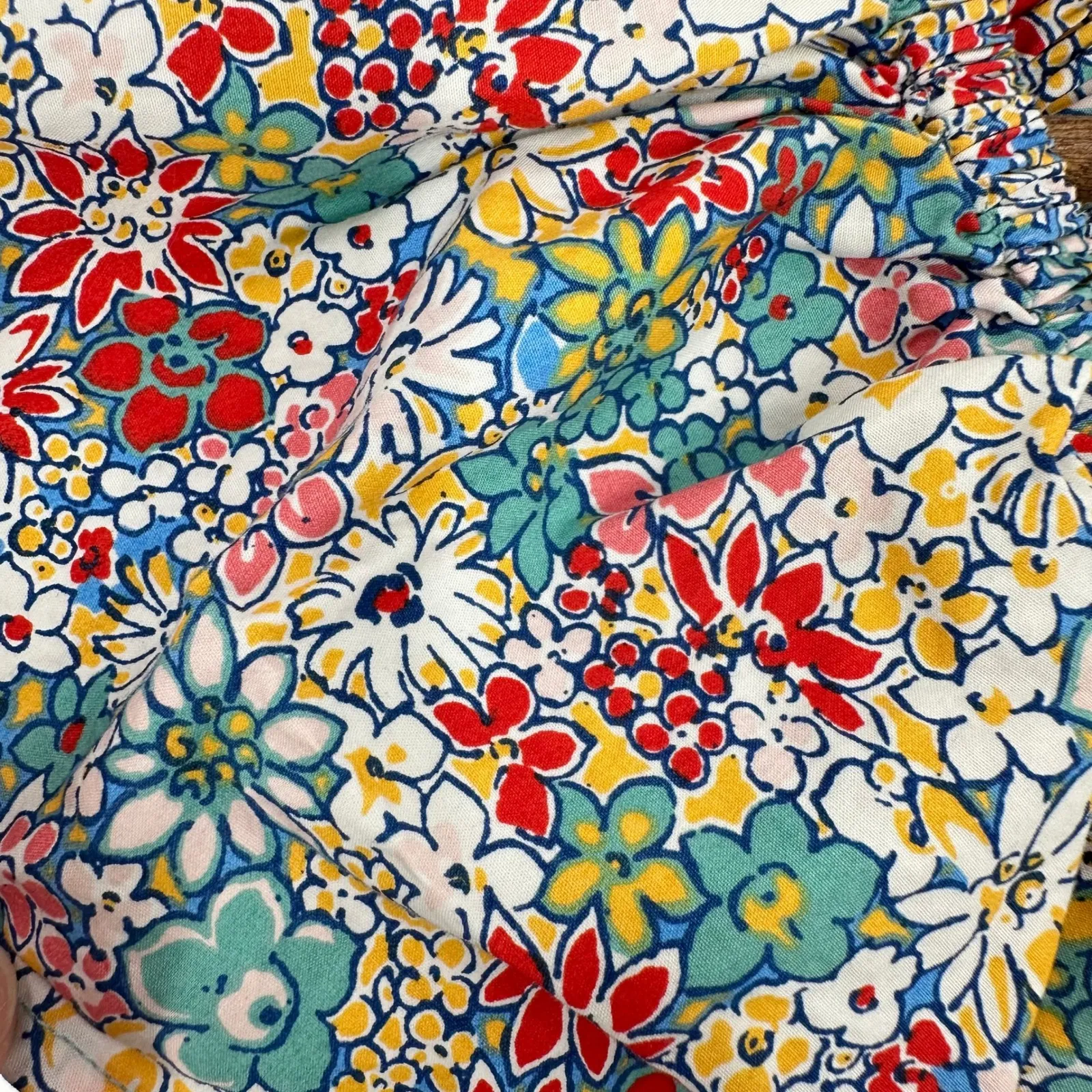 Nordstrom Floral Print Smocked Top Flutter Sleeve Women's XS Summer‎ Blouse - Image 6