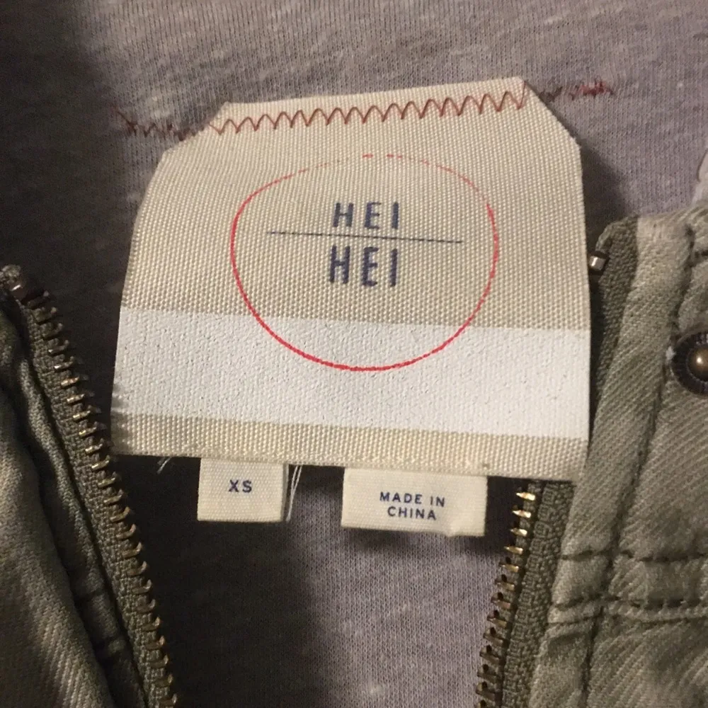 Hei Hei Army Green Anorak Hooded Vest - Image 5